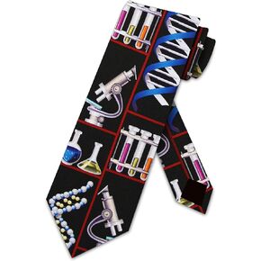 Three Rooker Chemistry Ties Science Neckties Laboratory Necktie Black DNA Science Mens Neck Tie