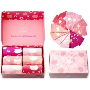 SOSO NONO Pink Cat Lover's Cotton Crew Socks – Ideal Gifts for Pink Enthusiasts, Brides, Valentine's Sweethearts, Christmas Belles, and Proud Cat Moms!