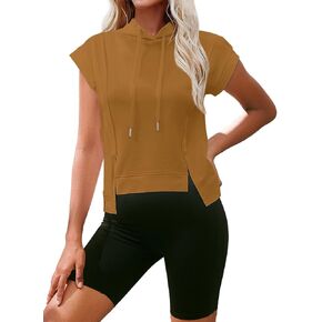 MIHOLL Womens Crop Tops Summer Trendy 2024 Workout Shirts Sweatshirts Top
