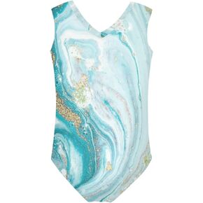 Purple Butterfly Print Girls Gymnastics Leotards Sport Active ear One Pieces Swimsuit for Kids,3-14Years