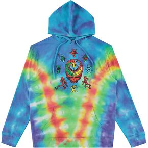 Grateful Dead Mens Hoodie Sweatshirt Dancing Bears Vintage Tie Dye Rock Hoodie with Sleeve Print