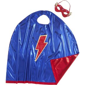Mud Pie Baby Cape and Lite Up Mask Set, Boy, Blue, One Size