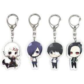 Inc. - Set of 4 Ghoul Acrylic Keychain Ken Kaneki, Touka Kirishima, Rei Uta, Juuzou Suzuya v2
