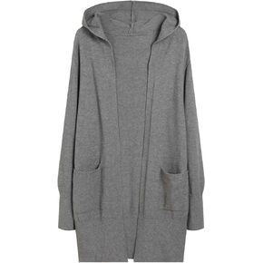 ATHX Women's Hooded Cardigan Long Sleeve Lapel Open Front Sweaters Hoodie 2023 Fall Knit Outerwear Casual Light Jackets