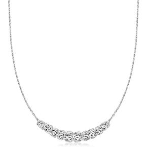 Ross-Simons Sterling Silver Byzantine Center Necklace. 18 inches