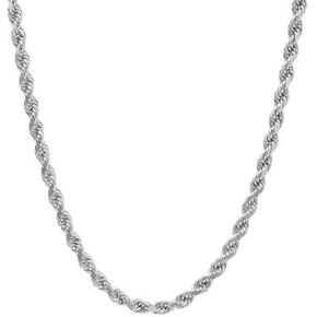 قلادة من الفضة الإسترليني للجنسين من NYC بسلسلة من الحبال بقطع الماس 5 مم in Kuwait