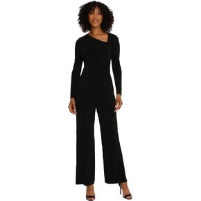 Maggy London womens Sleek and Sophisticated Asymmetric Ruched Matte Jersey Jumpsuit