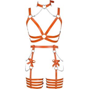 Women's Body Harness Punk Leather Bra Suit Garter Belt Full Hollow BeltParty Carnival Halloween Christmas Dance Costume
