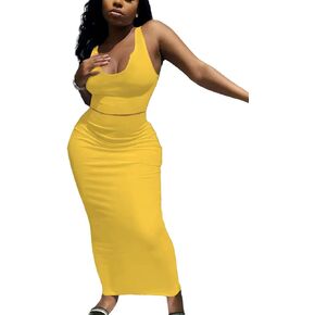 Nimsruc 2 Piece Outfits for Women Sexy Bodycon Skirt Set Summer Casual Matching Sets
