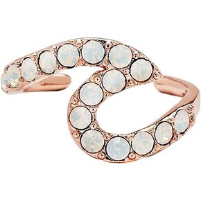 Pura Vida Rose Gold or Silver-Plated Stone Wave Ear Cuff Earring - Czech Crystal or Turquoise Gemstones, Brass Base - 1 Piece