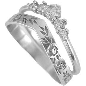 925 Sterling Silver Spinner Flowers Ring for Women Fidget Anxiety Relief Ring Band Meditation Ring