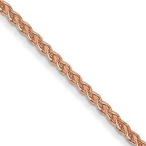 14K Rose Gold 1mm Solid Polished Spiga with Lobster Lock Anklet Necklace Chain -16.0" 18.0" 20.0" 24.0" 30.0"