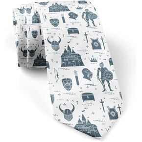 ( Knight Castle Shields ) Fashion Novelty Necktie, Conversation Neckwear Ties Great for Party and Events