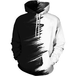 ZUEVI Men's Hoodies Novelty 3D Funny Printed Graphic Pullover Hoodie Sweatshirts with Pockets