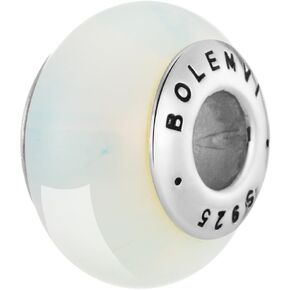 Moonstone Opal Genuine Gemstone 925 Sterling Silver Charm Bead For Pandora & Similar Charm Bracelets/Necklaces