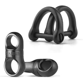 TISUR 2pcs Black Swivel Titanium Key Ring +2pcs Titanium D Rings (L)