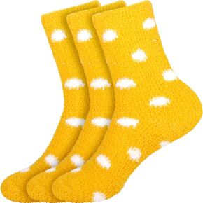 BambooMN Super Soft Warm Fuzzy Stripe/Polka Dot/Gradient/Snowflake Socks