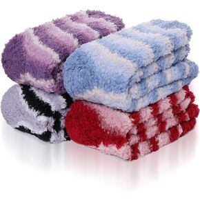 جوارب نسائية من الصوف تتسم بأنها سميكة حرارية ثقيلة زغبية مطبوع عليها للتمتع بشتاء دافئ - طقم للطقس البارد مكون من 5 أزواج in Kuwait