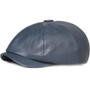 Faux Leather Ivy Irish Caps 8 Panel Cabbie Beret Newsboy Hat