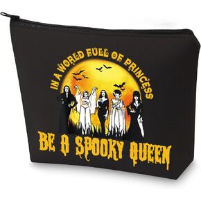 WZMPA Gothic Queen Cosmetic Makeup Bag Horrible Queen Fans Gifts In A World Full Of Princess Be A Spooky Queen Goth Zipper Pouch For Women Girls (Be Spooky Queen)