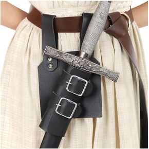 Medieval Sword Scabbard Knight LARP Leather Sword Holster Belt for Halloween Viking Warrior Costume