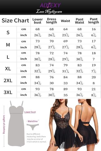 ADSEXY Women Sexy Lingerie Lace Babydoll Modal Chemise Nightgown Deep V Side Slit Sleepwear in Saudi Arabia