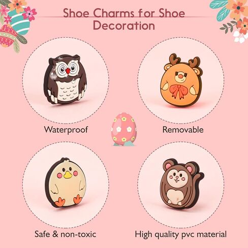 Friaphy 31 PSC Cute Cartoon Animal Cave Buckle for Shoe Charms, Hand Bracelets and Wristbands for Kids and Girls in Saudi Arabia