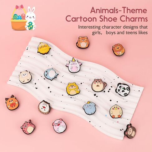 Friaphy 31 PSC Cute Cartoon Animal Cave Buckle for Shoe Charms, Hand Bracelets and Wristbands for Kids and Girls in Saudi Arabia