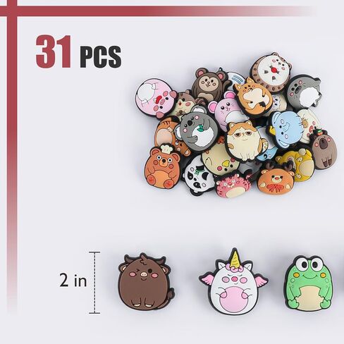 Friaphy 31 PSC Cute Cartoon Animal Cave Buckle for Shoe Charms, Hand Bracelets and Wristbands for Kids and Girls in Saudi Arabia