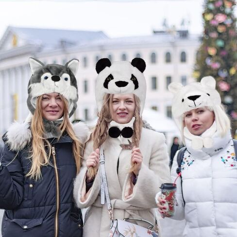 Animal Plush Hats Cute Funny Winter Beanies for Boys Girls Women Men Halloween Party Costume Cosplay Dress Up in Saudi Arabia