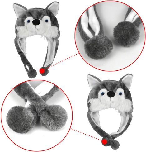 Animal Plush Hats Cute Funny Winter Beanies for Boys Girls Women Men Halloween Party Costume Cosplay Dress Up in Saudi Arabia