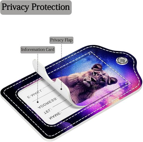 2 Pcs Luggage Tag for Suitcase, Beautiful Black Girl Unique Leather Suitcase Tags with Full Privacy Cover Stainless Steel Loop for Women Men Travel Baggage Bag Backpack in Saudi Arabia
