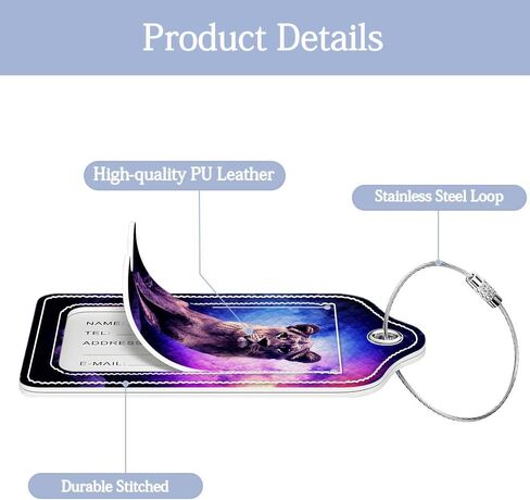 2 Pcs Luggage Tag for Suitcase, Beautiful Black Girl Unique Leather Suitcase Tags with Full Privacy Cover Stainless Steel Loop for Women Men Travel Baggage Bag Backpack in Saudi Arabia