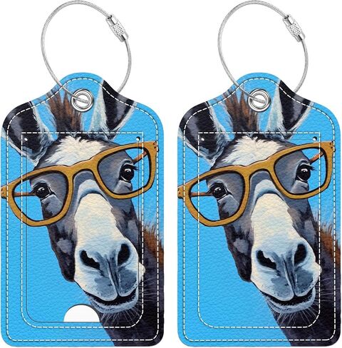 2 Pcs Luggage Tag for Suitcase, Beautiful Black Girl Unique Leather Suitcase Tags with Full Privacy Cover Stainless Steel Loop for Women Men Travel Baggage Bag Backpack in Saudi Arabia
