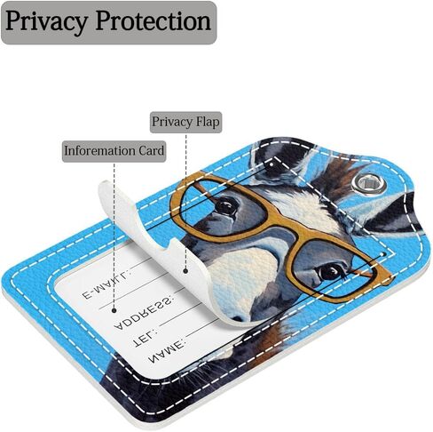 2 Pcs Luggage Tag for Suitcase, Beautiful Black Girl Unique Leather Suitcase Tags with Full Privacy Cover Stainless Steel Loop for Women Men Travel Baggage Bag Backpack in Saudi Arabia