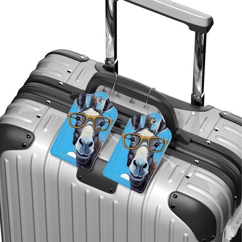 2 Pcs Luggage Tag for Suitcase, Beautiful Black Girl Unique Leather Suitcase Tags with Full Privacy Cover Stainless Steel Loop for Women Men Travel Baggage Bag Backpack in Saudi Arabia