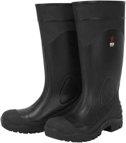 MCR Safety 16" PVC Black Boot, Steel Toe, Construction, 1 Pair, Size 7 in Saudi Arabia