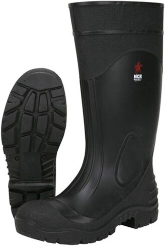 MCR Safety 16" PVC Black Boot, Steel Toe, Construction, 1 Pair, Size 7 in Saudi Arabia