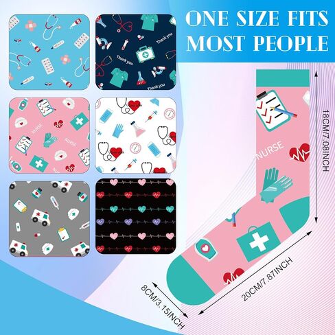 6 Pairs Nurse Socks for Women If You Can Read This Nurse off Duty Funny Novelty Unisex Crew Socks Nursing Appreciation Gift Socks for Nurses Day Birthday Graduation in Saudi Arabia