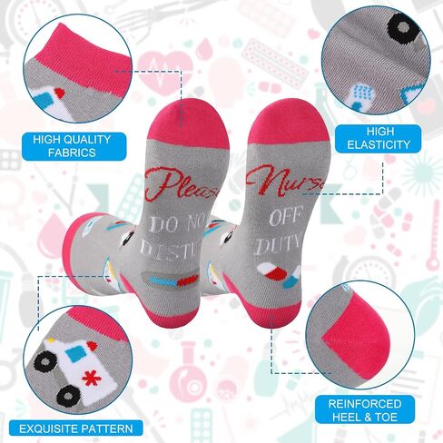 6 Pairs Nurse Socks for Women If You Can Read This Nurse off Duty Funny Novelty Unisex Crew Socks Nursing Appreciation Gift Socks for Nurses Day Birthday Graduation in Saudi Arabia