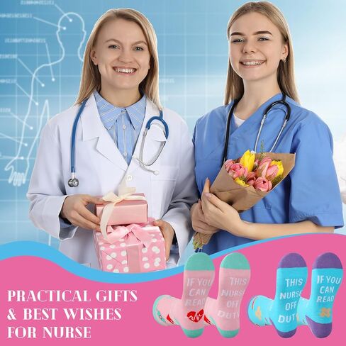 6 Pairs Nurse Socks for Women If You Can Read This Nurse off Duty Funny Novelty Unisex Crew Socks Nursing Appreciation Gift Socks for Nurses Day Birthday Graduation in Saudi Arabia