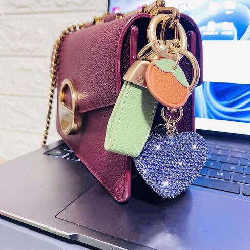 سلسلة مفاتيح سيارة كريستال من تكس-اينو اوتو مع حجر الراين اللامع على شكل قلب، اكسسوارات للنساء والفتيات in Kuwait