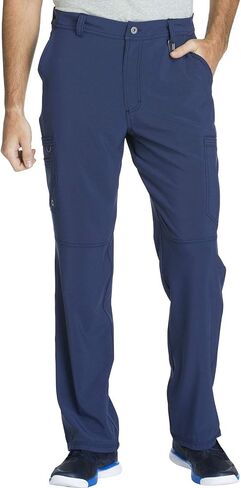 Cherokee Infinity Men Scrubs Set CK900A V-Neck Top & CK200A Fly Front Pant, Navy- L Top/L Pant in Saudi Arabia