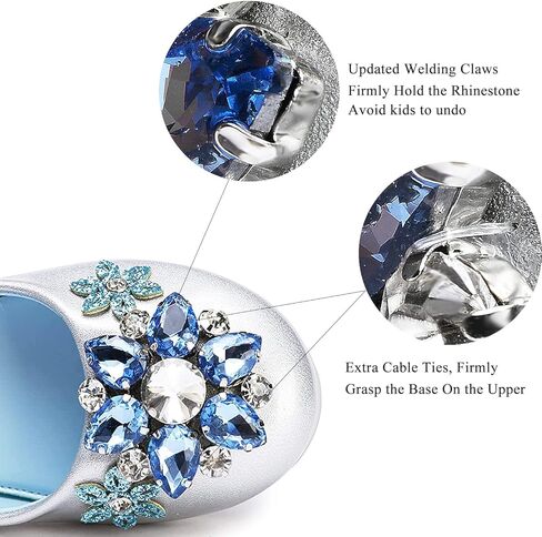 Stylein الفتيات طفل صغير/طفل كبير ماري جين راقصة الباليه أحذية مسطحة فستان أحذية فتاة باليه أحذية مسطحة حفلة مدرسة أحذية زفاف أزرق in Kuwait