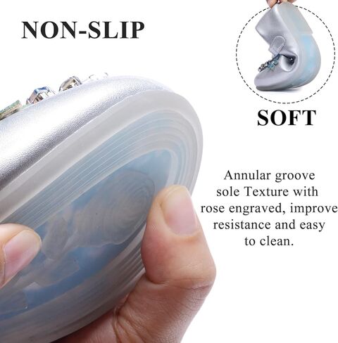 Stylein الفتيات طفل صغير/طفل كبير ماري جين راقصة الباليه أحذية مسطحة فستان أحذية فتاة باليه أحذية مسطحة حفلة مدرسة أحذية زفاف أزرق in Kuwait