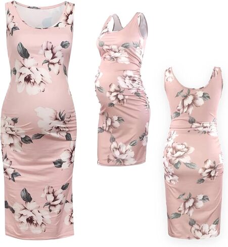 Sleeveless Floral Maternity Dress in Saudi Arabia