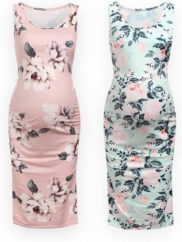 Sleeveless Floral Maternity Dress in Saudi Arabia