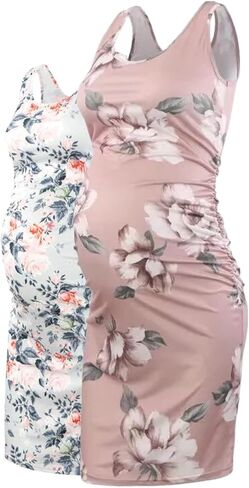 Sleeveless Floral Maternity Dress in Saudi Arabia