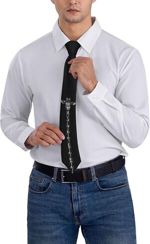 Giraffes Tie for Men Funny Neckties Fashion Gentleman Soft Comfortable Durable Ties for Wedding Party Holiday - One Size in Saudi Arabia