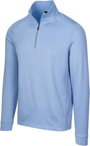 Greg Norman Men's L/S Heathered Herringbone 1/4-zip Mock Quarter Zip in Saudi Arabia